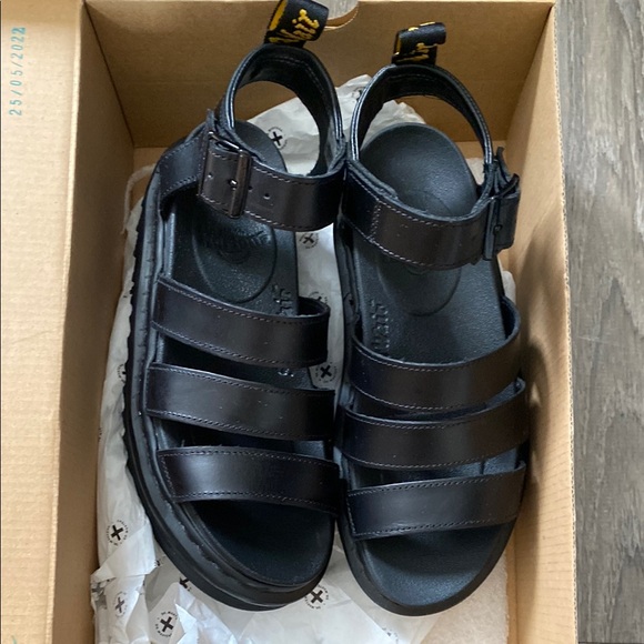 Dr. Martens Shoes - Dr Martens Blaire Black Leather Strap Sandals Size 6